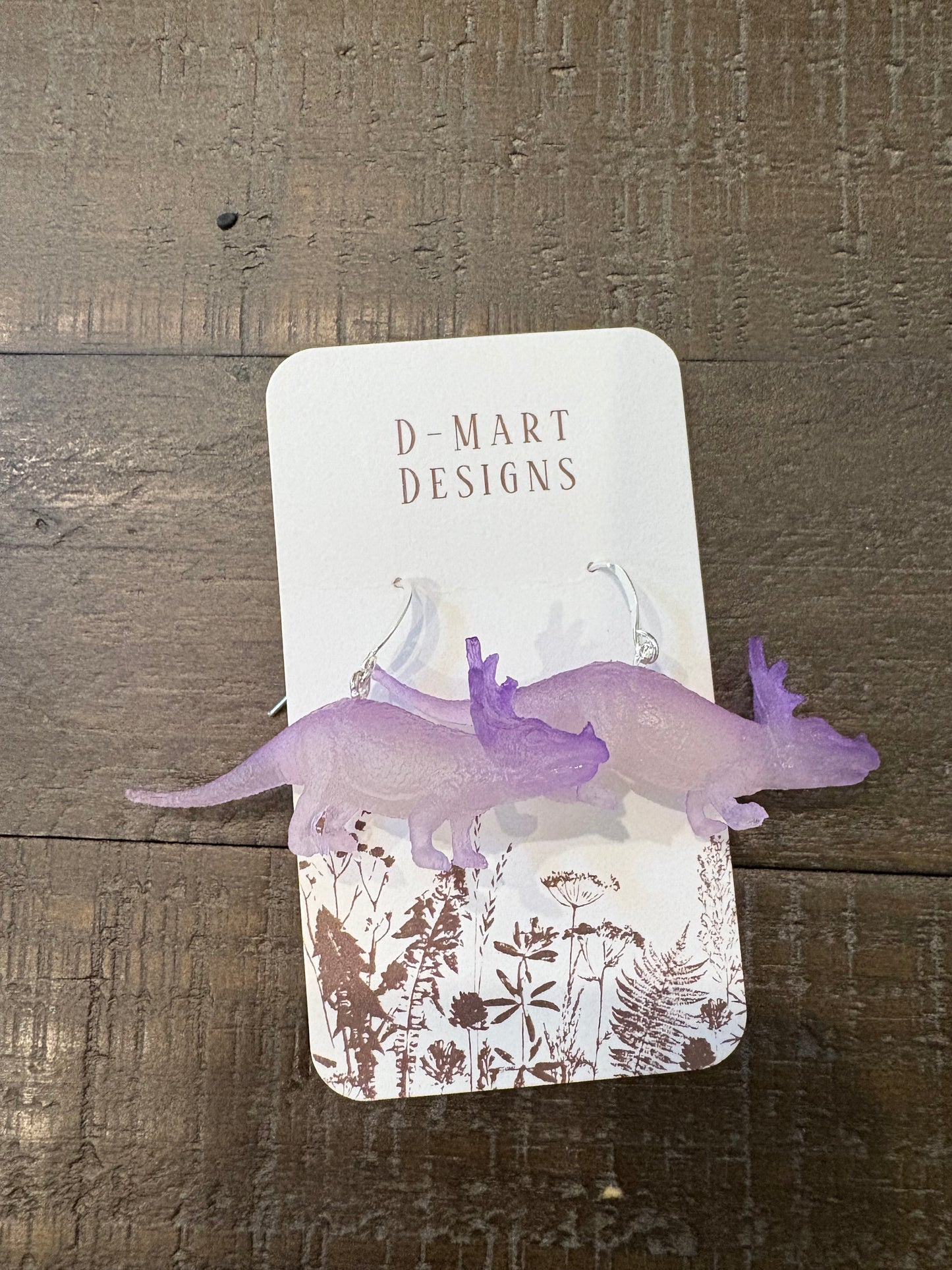 Purple Dino Earrings