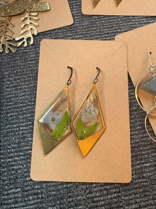 Forget Me Not and Fern Earrings