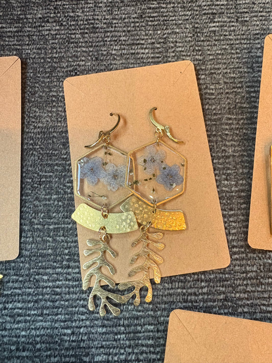 Forget Me Not Kelp Earrings