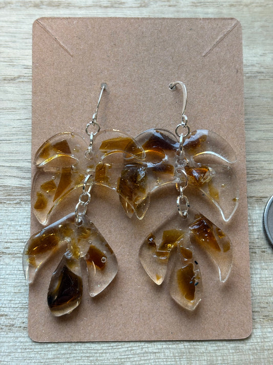 Brown Sea Glass Earrings