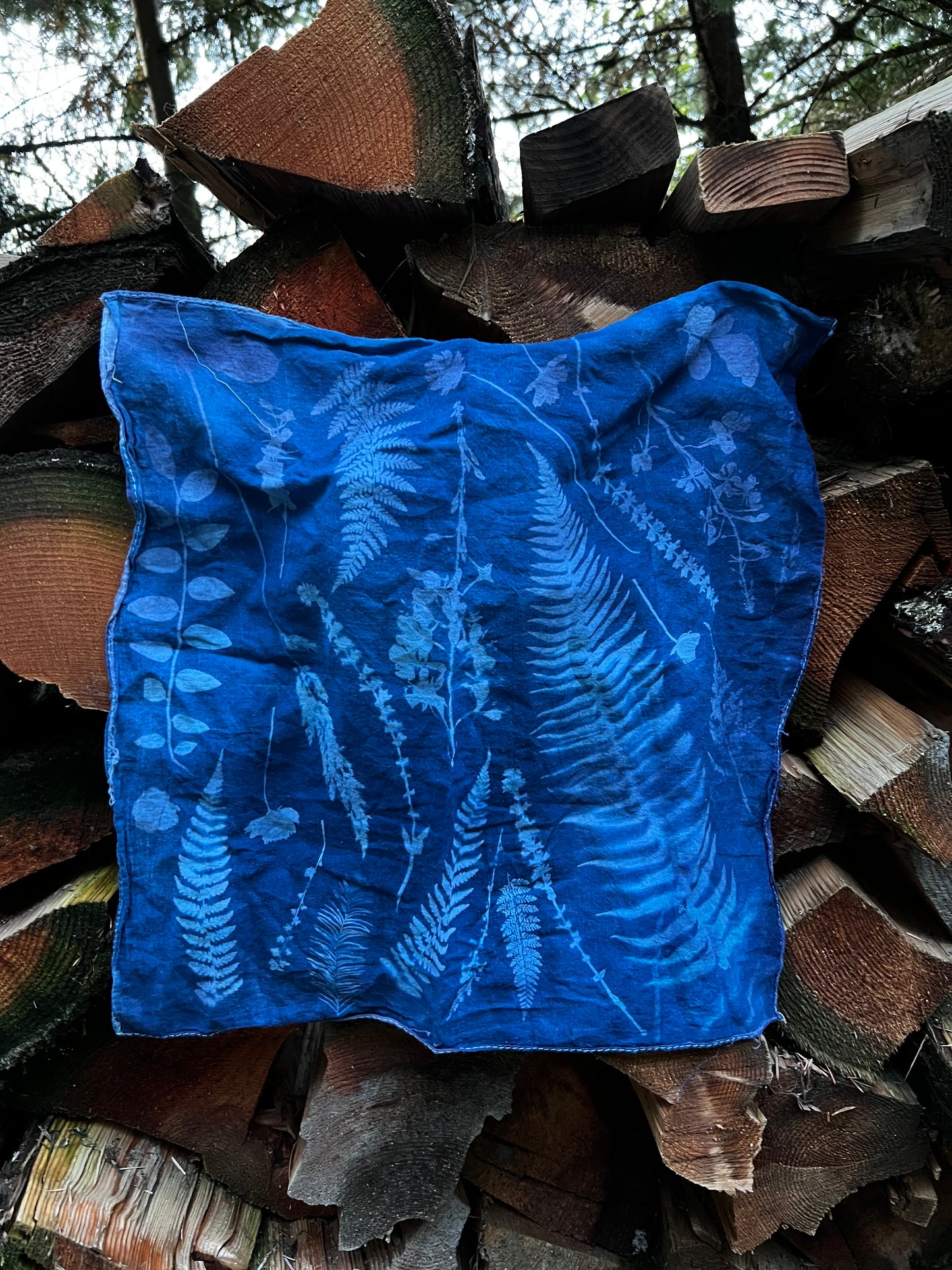 Cyanotype Bandana - Patchwork Botanicals