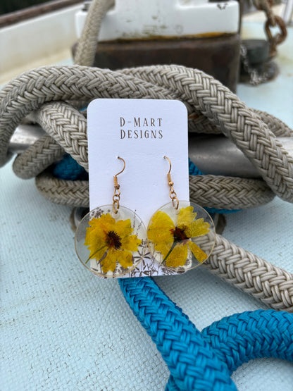 Yellow flower earrings