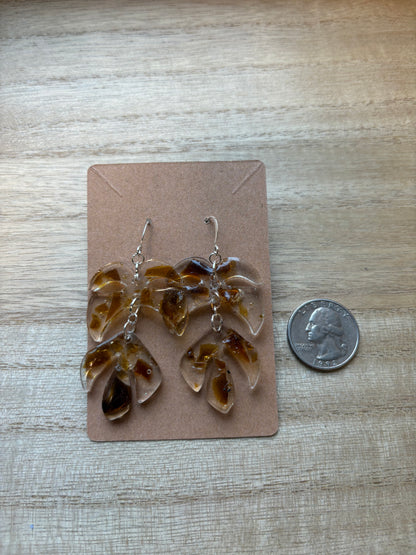 Brown Sea Glass Earrings