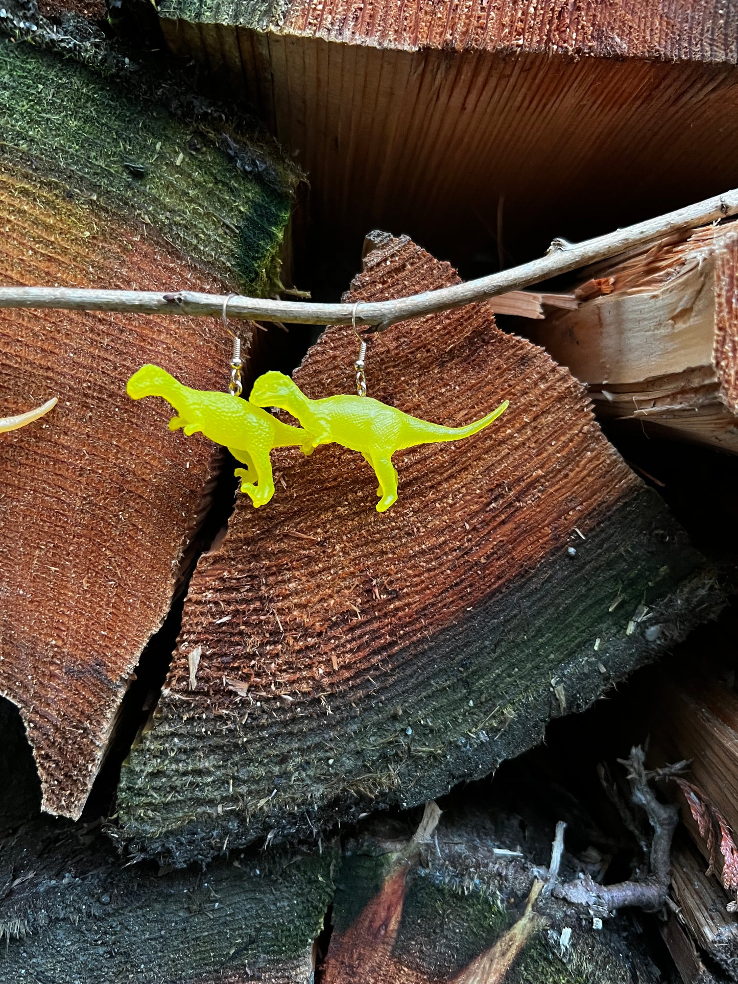 Yellow Dinosaur Earrings