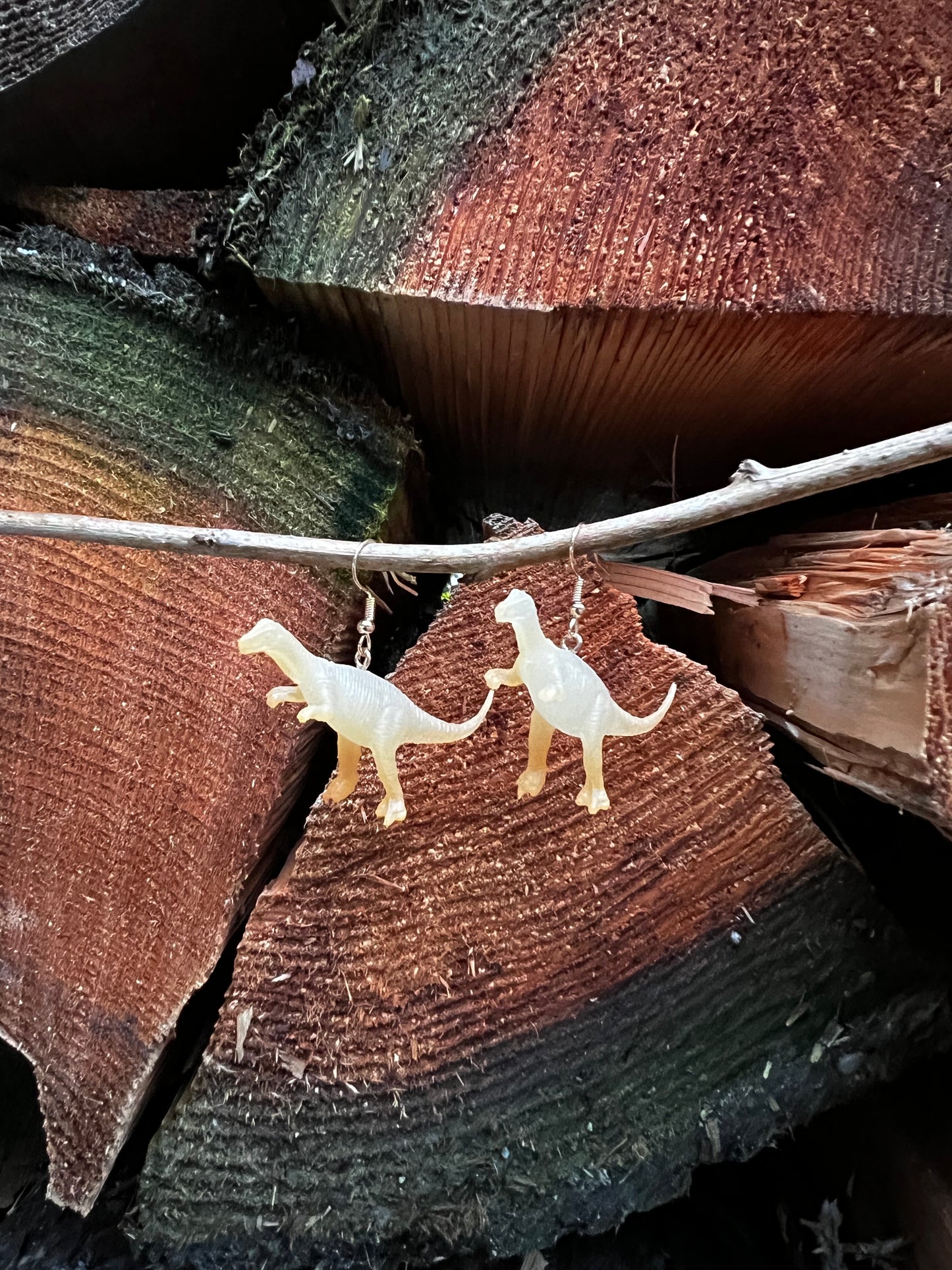 Light Orange Dino Earrings