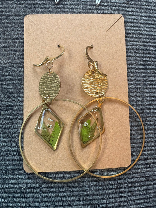 Geometric Fern Earrings