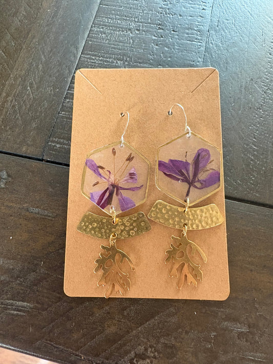 Fireweed kelp earrings