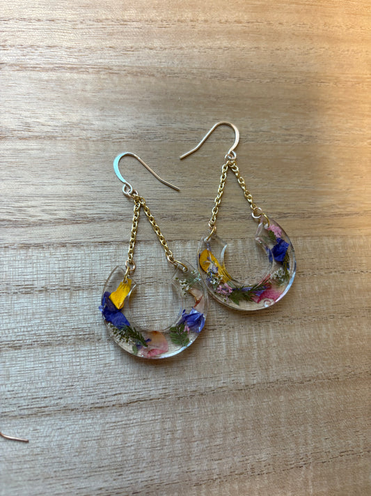 Mixed Flowers and Ferns Earrings