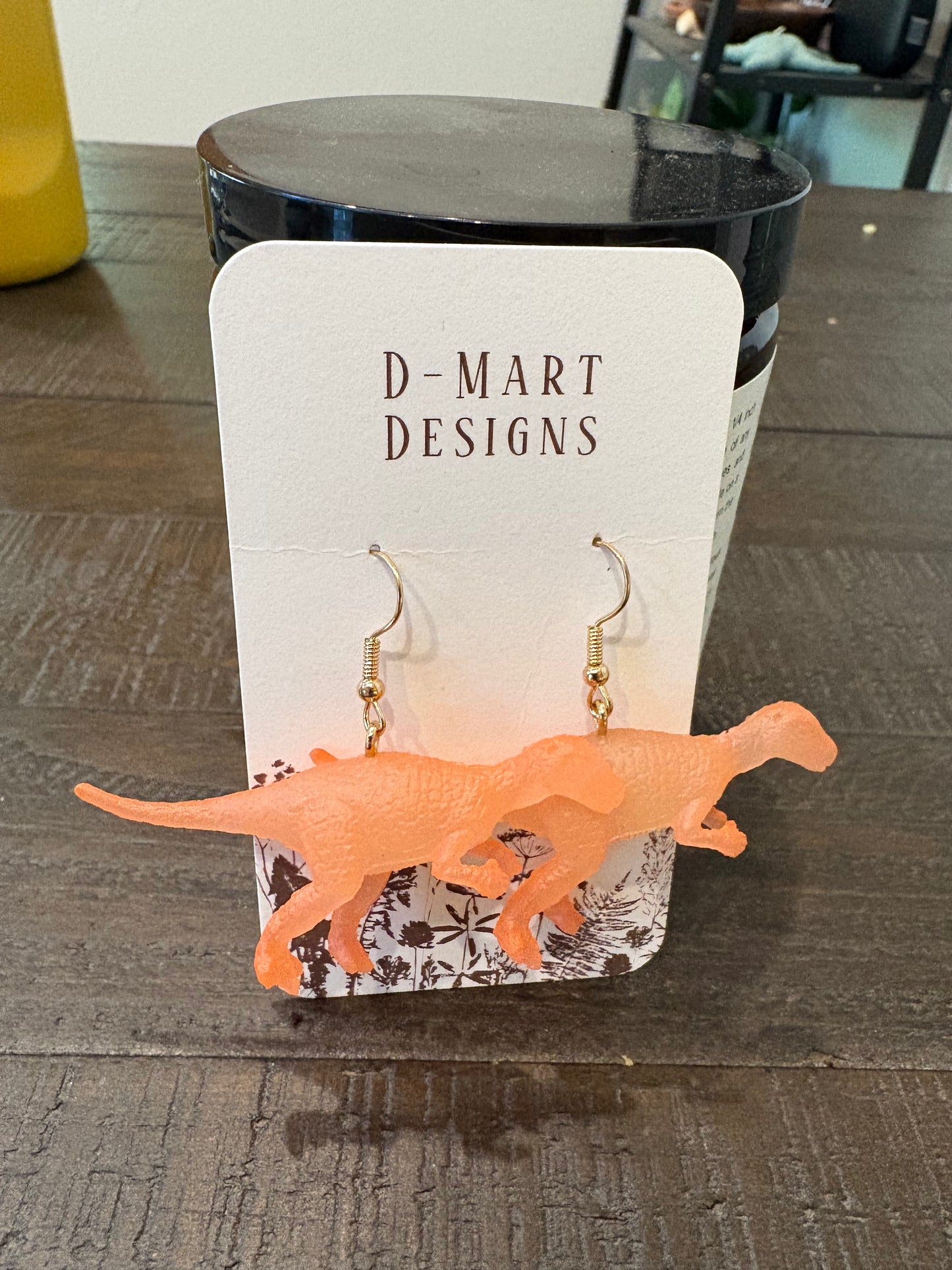 Orange Dino earrings